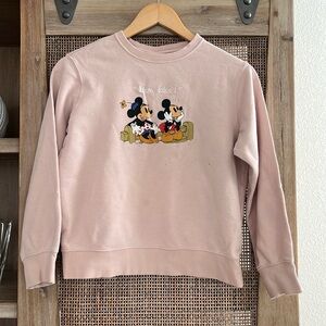 💚BUY3 for $15💚UNIQLO Disney Mickey Minnie Light Pink Sweatshirt Sweater sz 11-12